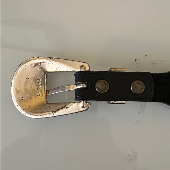 Silver Creek Black Leather Western Belt with Desert Animals 90’s Vintage Size 30 - Picture 8 of 16